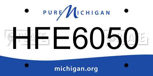 HFE6050 Michigan License Plate