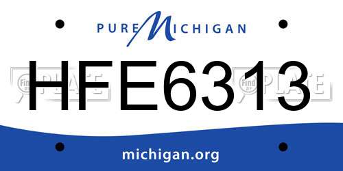 HFE6313 Michigan License Plate