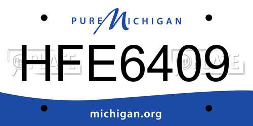 HFE6409 Michigan License Plate