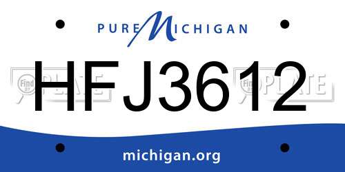 HFJ3612 Michigan License Plate