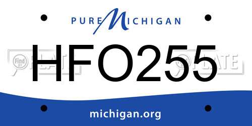 HFO255 Michigan License Plate