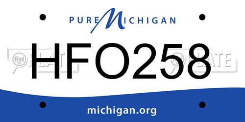 HFO258 Michigan License Plate