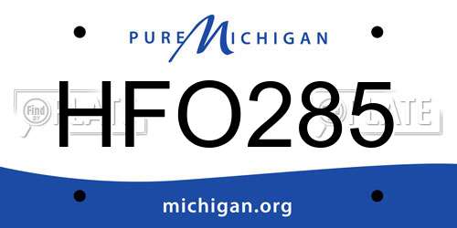 HFO285 Michigan License Plate