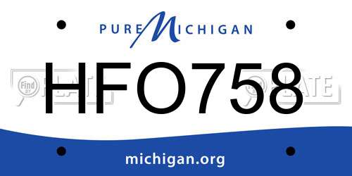 HFO758 Michigan License Plate