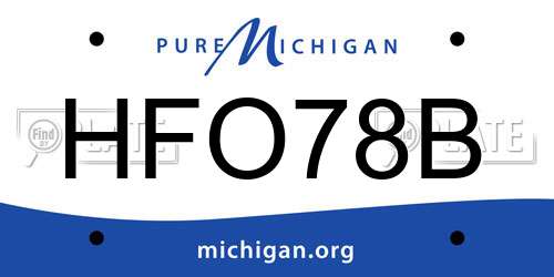 HFO78B Michigan License Plate