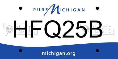HFQ25B Michigan License Plate