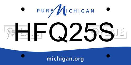 HFQ25S Michigan License Plate