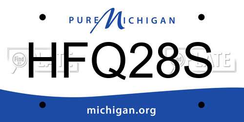 HFQ28S Michigan License Plate