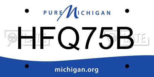 HFQ75B Michigan License Plate