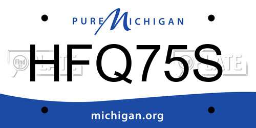 HFQ75S Michigan License Plate