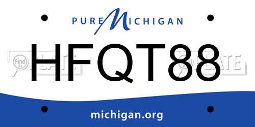 HFQT88 Michigan License Plate