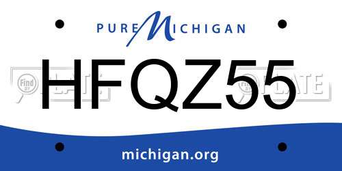 HFQZ55 Michigan License Plate