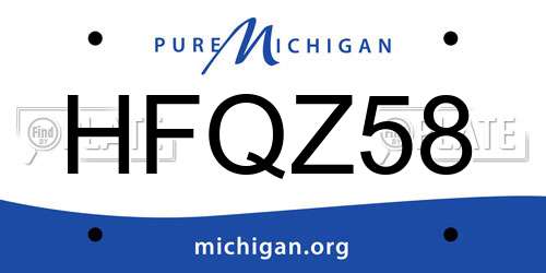 HFQZ58 Michigan License Plate