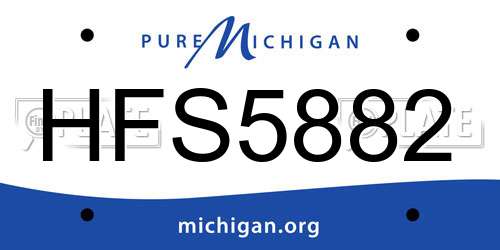 HFS5882 Michigan License Plate