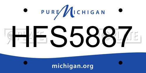 HFS5887 Michigan License Plate