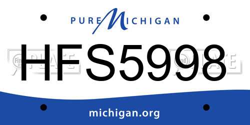 HFS5998 Michigan License Plate