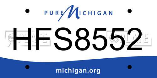HFS8552 Michigan License Plate