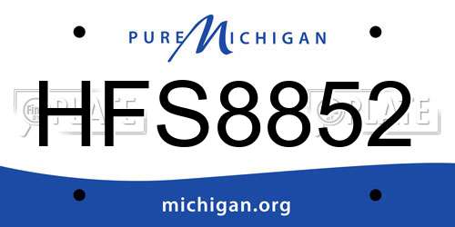 HFS8852 Michigan License Plate