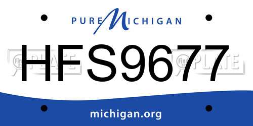 HFS9677 Michigan License Plate