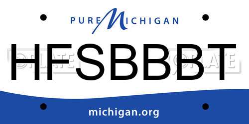 HFSBBBT Michigan License Plate