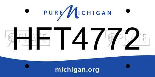 HFT4772 Michigan License Plate