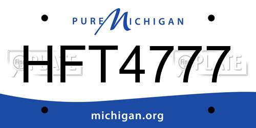 HFT4777 Michigan License Plate