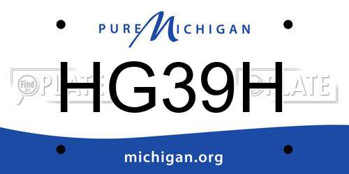 HG39H Michigan License Plate