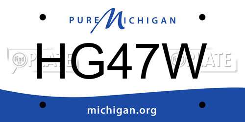 HG47W Michigan License Plate