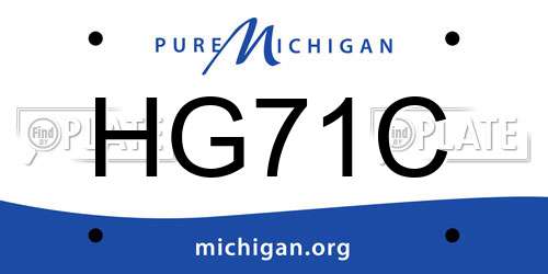 HG71C Michigan License Plate
