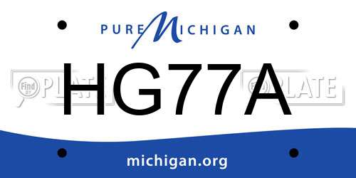 HG77A Michigan License Plate
