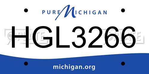 HGL3266 Michigan License Plate