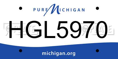 HGL5970 Michigan License Plate