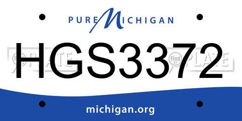 HGS3372 Michigan License Plate