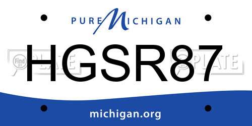 HGSR87 Michigan License Plate