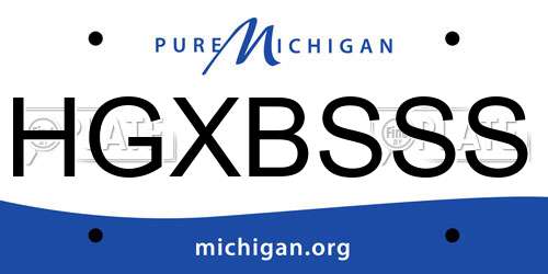 HGXBSSS Michigan License Plate