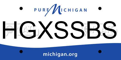 HGXSSBS Michigan License Plate