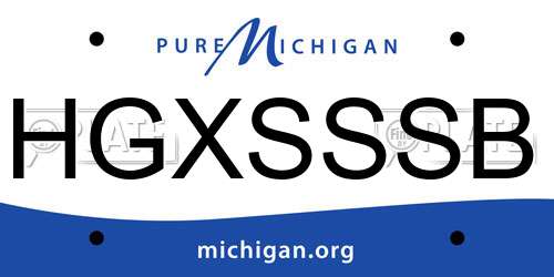 HGXSSSB Michigan License Plate