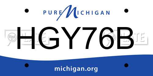 HGY76B Michigan License Plate
