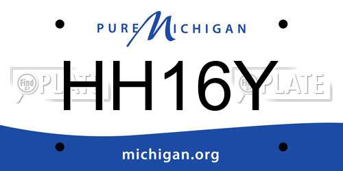 HH16Y Michigan License Plate
