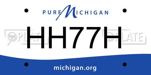 HH77H Michigan License Plate