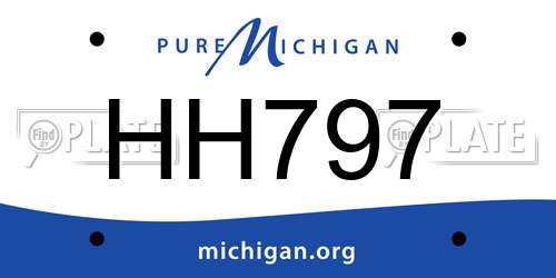 HH797 Michigan License Plate