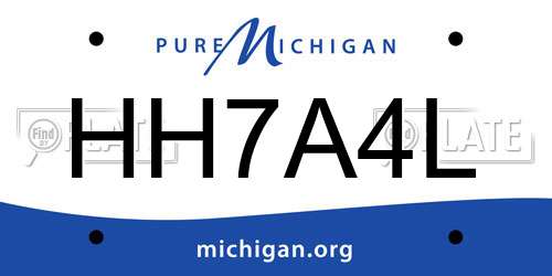 HH7A4L Michigan License Plate