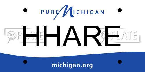 HHARE Michigan License Plate