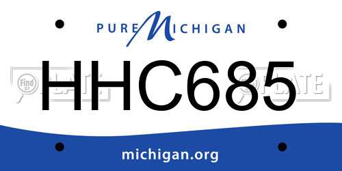 HHC685 Michigan License Plate