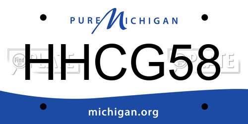 HHCG58 Michigan License Plate