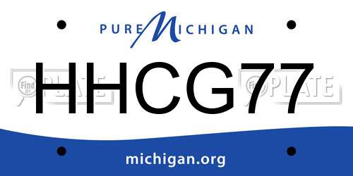 HHCG77 Michigan License Plate