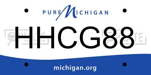 HHCG88 Michigan License Plate