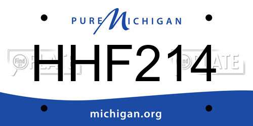 HHF214 Michigan License Plate