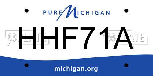 HHF71A Michigan License Plate