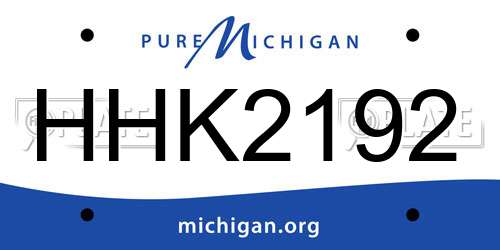 HHK2192 Michigan License Plate